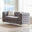 Canapé Chesterfield de luxe en velours, pieds en métal, style moderne pour le salon