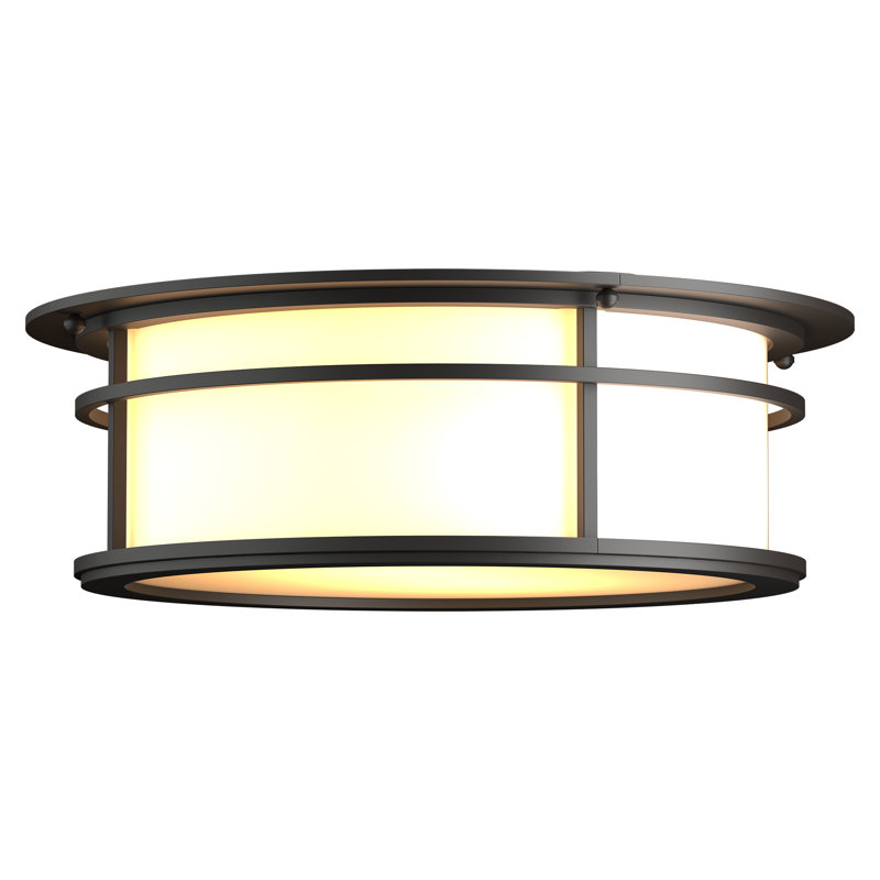 Province 2 - Bulb Outdoor Flush Mount, Coastal Dark Smoke, Opal