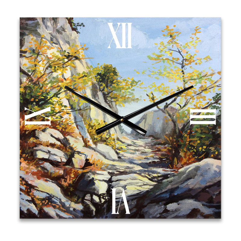 Marble Path In Autumn - Horloge murale traditionnelle, Très grand