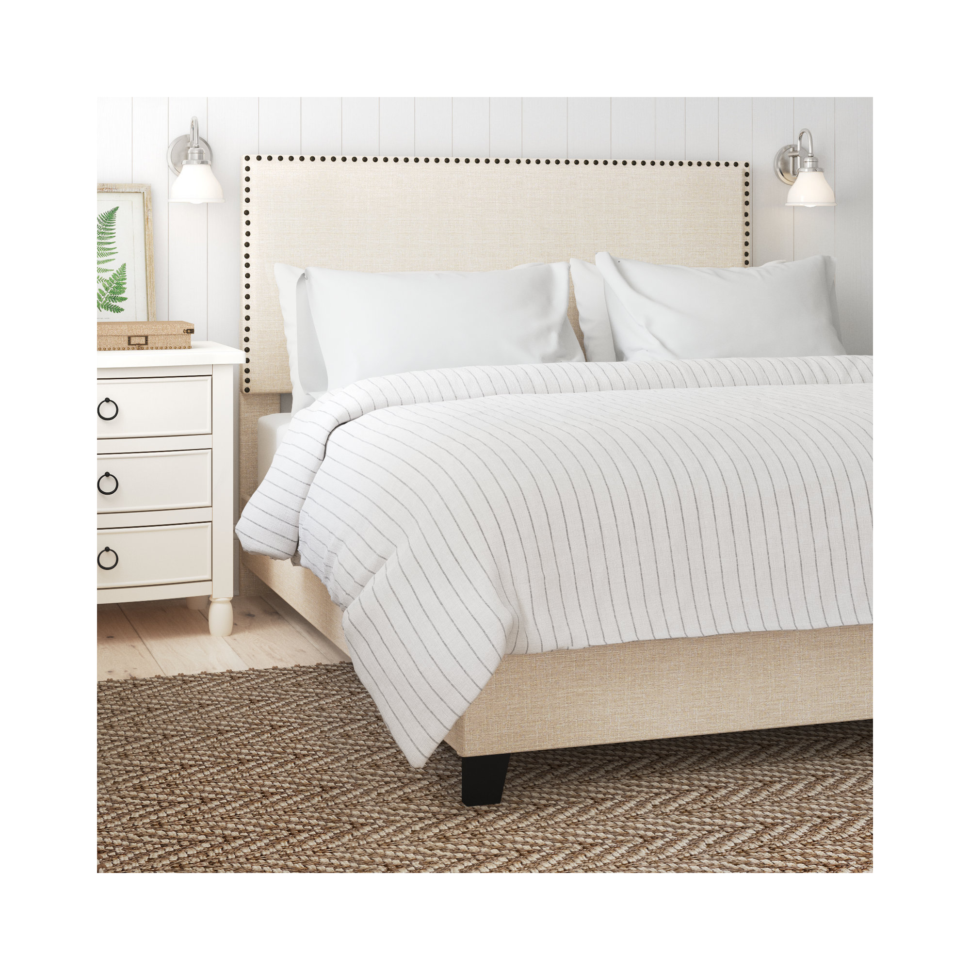 Tasmin Linen Duvet Cover, King, Ivory