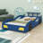 Wooden Race Car Bed,Car-Shaped Platform Bed with Wheels For Teens-1529441671