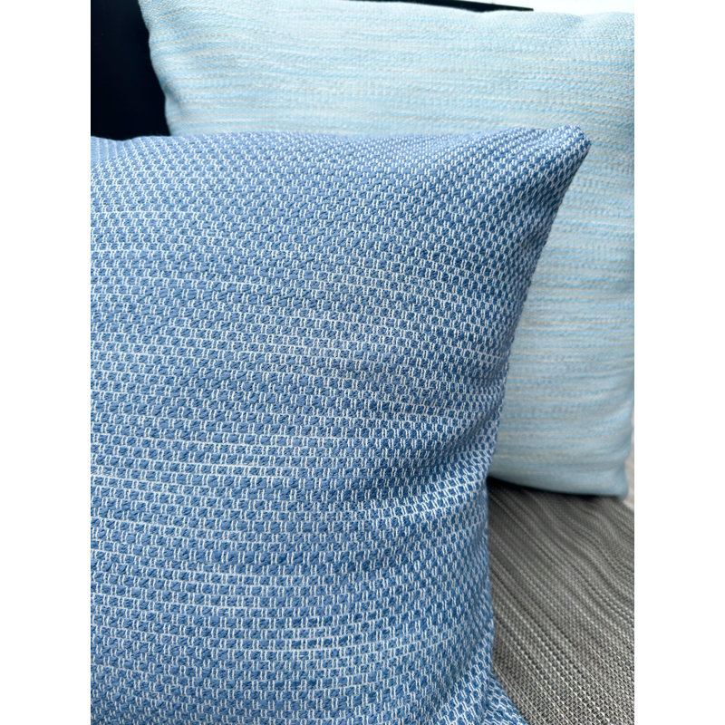 Bay Indoor/Outdoor Pillow Cover & Insert, 20"H x 20"W, Deep Sea Blue, Square