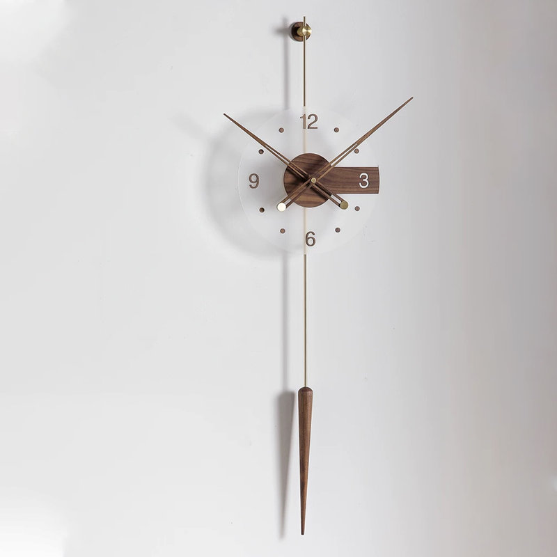 Walnut Round Analog Wall Clocks