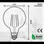 4W E27 Dimmable LED Vintage Edison Globe Light Bulb Amber (Set of 6)