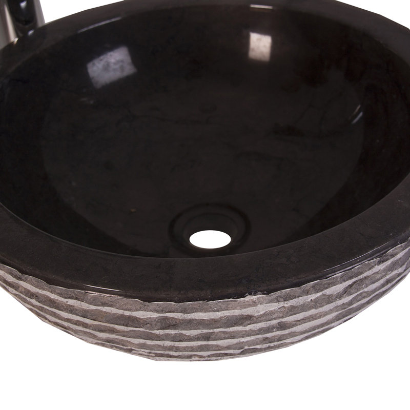 Union Rustic Iris 400mm L x 400mm W Marble Circular Sink with Overflow