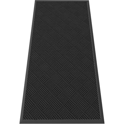 Tapis de porte robuste pour l'intérieur et l'extérieur - super absorbant, envers en caoutchouc naturel antidérapant, tapis d'entrée noir