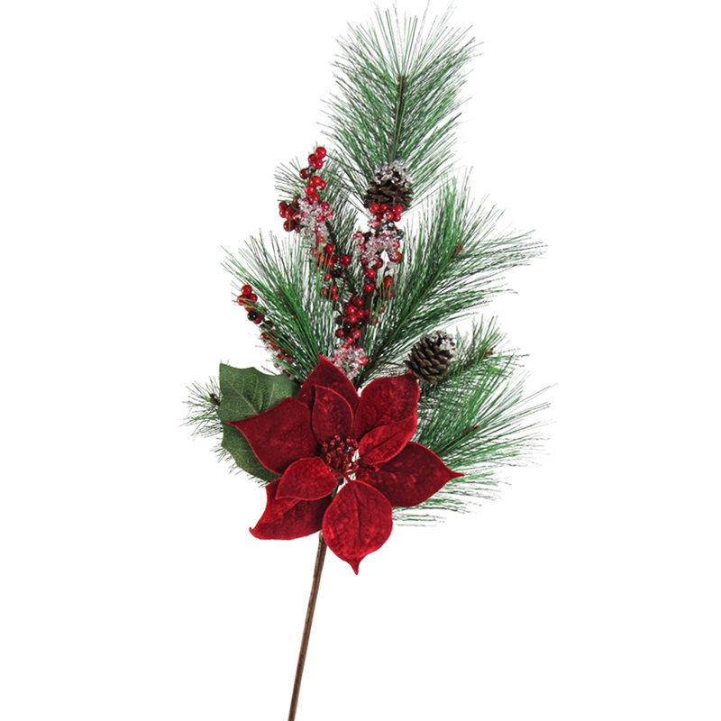 Vaporisateur de Noël artificiel en forme de poinsettia en cristal