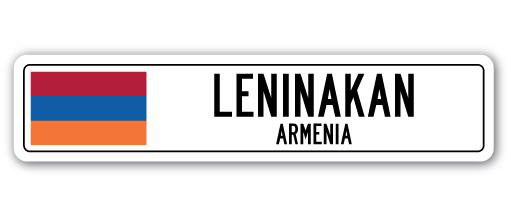 Leninakan, panneau de signalisation en aluminium de l'Arménie, H 8 po x l 36 po x P 1 po