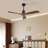Kemp 52" 3-Solid-Blade Smart Solid Wood Ceiling Fan Without Light，Black&Brown-585287195