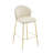 Indoor Upholstered Bar Stool, Beige Fabric With Metal Frame, Set Of 2