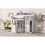 Wood Twin Size Loft Bed With Multiple Storage Shelves And Wardrobe, White