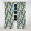 Rideau occultant à motif floral vert et mauve en bambou Serenade - 1 panneau-107546030