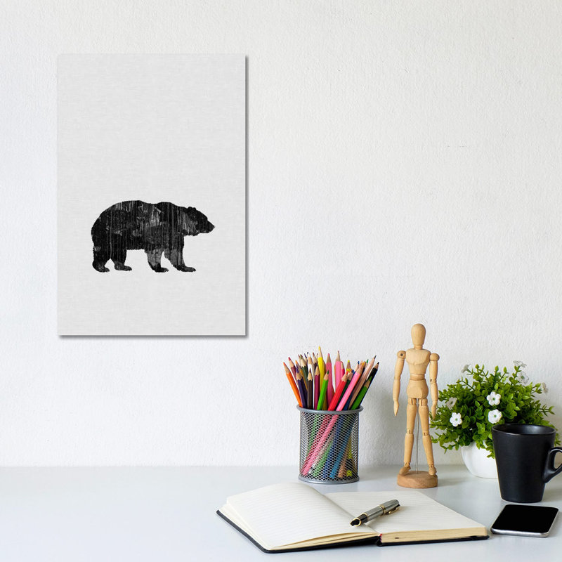 Bear B&W by Orara Studio - Wrapped Canvas Gallery-Wrapped Canvas Giclée, 20.32 cm H x 30.48 cm W