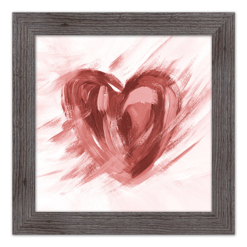 «Abstract Painted Heart», reproduction encadrée, Encadré gris