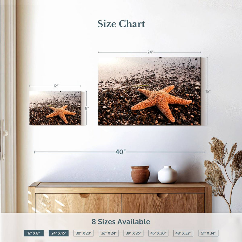 Orange Starfish, 16" H x 24" W