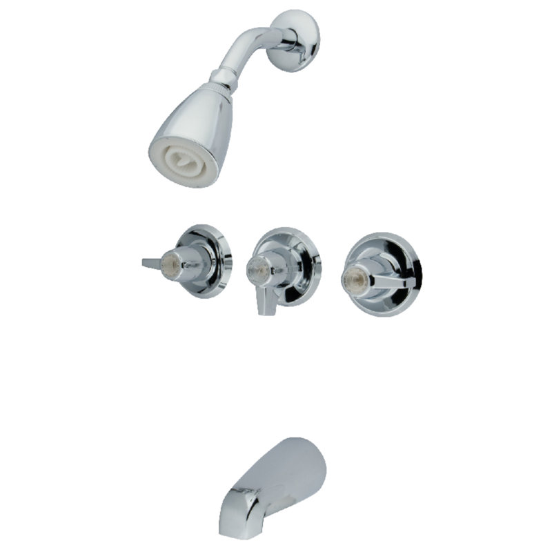 Kingston Brass Triple-Handle Tub and Shower Faucet