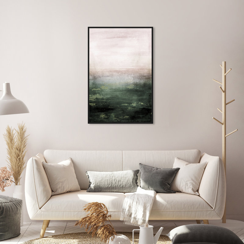 «Abstract Mossy Sailing», reproduction d'impression, Toile avec cadre noir, H 30 po x l 20 po x P 1,5 po