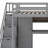 Storage Loft Bed Frame With Built-In Wardrobe, Study Desk, Shelves And Integrated Lights-1129286578