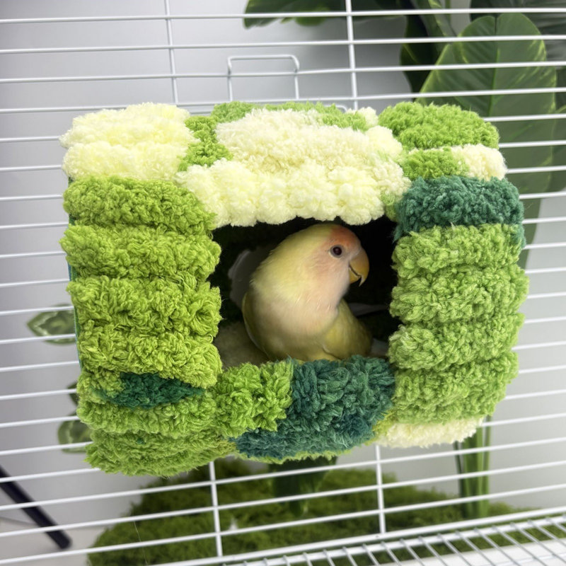 Hamac chaud pour petits oiseaux 5,9 x 5,9 x 5,9 po Parrot Cotton Nest, vert, Vert