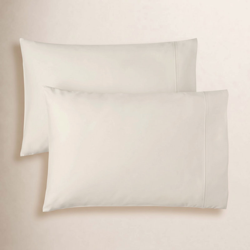 Hayward Egyptian-Quality Cotton Sateen Pillowcase Set, King - 2 King Pillowcases, Sand