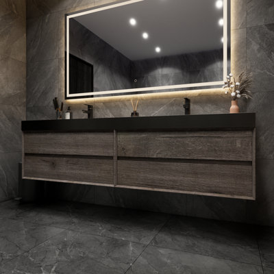 Ensemble de meuble-lavabo double mural 84 po Golitz