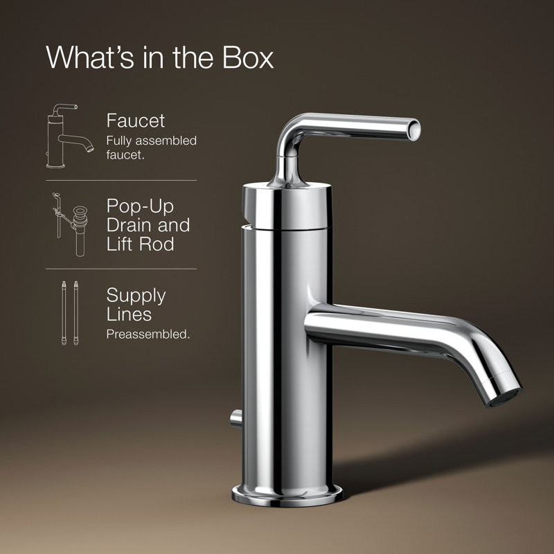 Purist Single Hole Bathroom Faucet, Polished Chrome