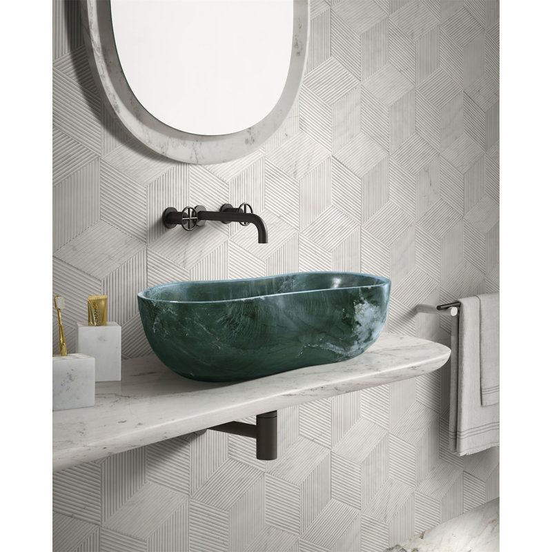 Lavabo vasque de salle de bain en marbre vert naturel, Vert