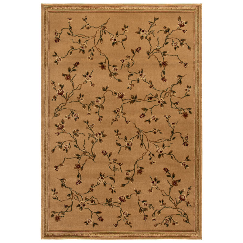 Tapis d'intérieur à motif floral Lyndhurst, 9'-0" x 12'-0" Rectangle