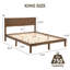 Lit plateforme minimaliste en bois massif avec tête de lit haute, fabrication robuste-1254741230