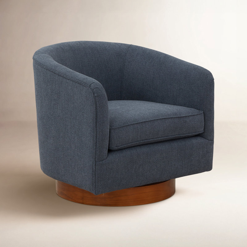 Chaise pivotante en tissu Arnardo, Chenille bleu