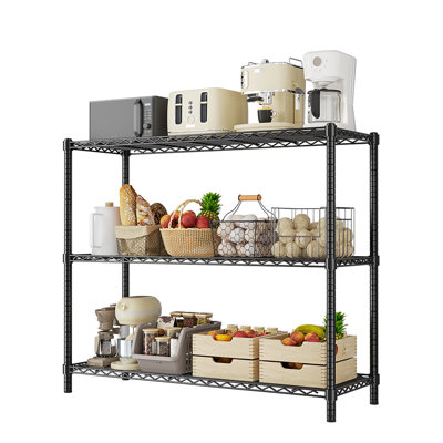 Height-Adjustable Garage Wire Shelving Unit for Kitchen, Laundry Room, Pantry, Warehouse, Basement