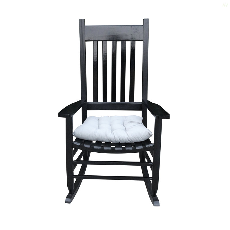Chaise berçante en bois noir sans passe-partout, Noir