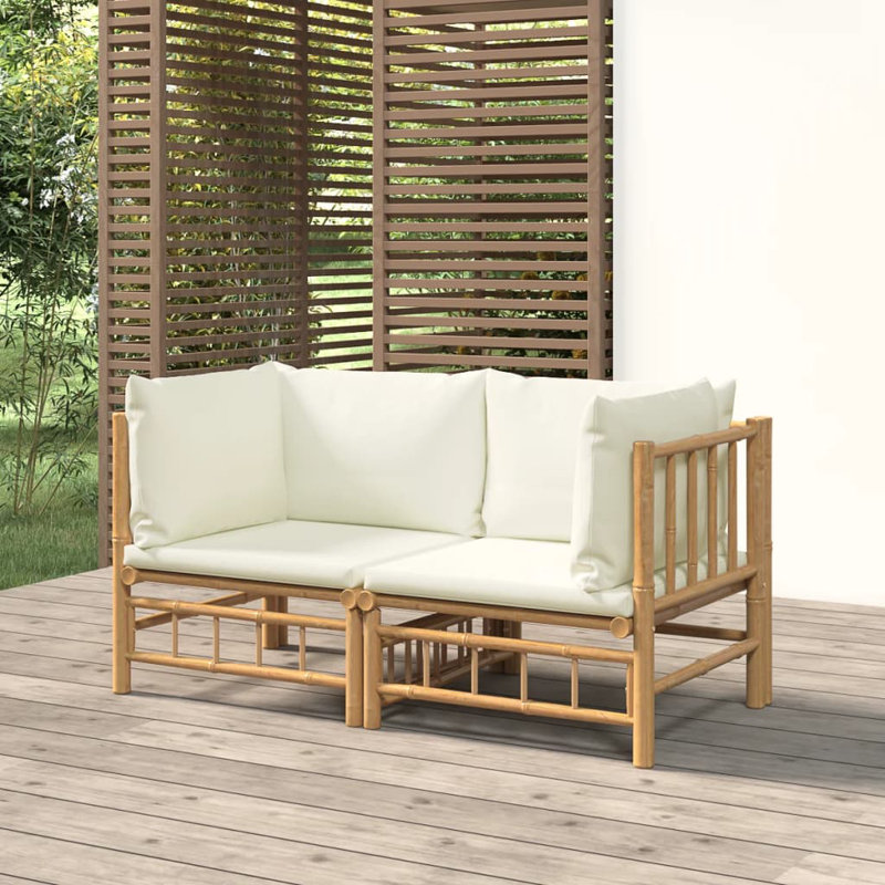 27.2'' Wide Patio Sofa with Cushions, Cream White