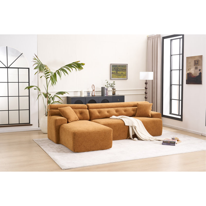 4 meubles de salon orange - et élégant avec 3 éponges en tissu respirant, Orange