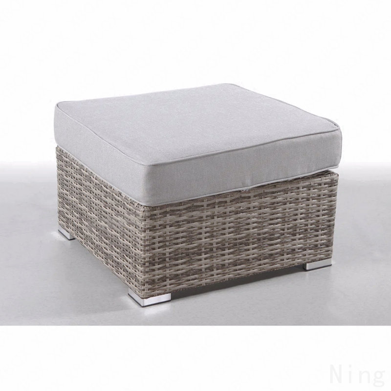 Repose-pieds d'extérieur avec coussin entièrement assemblé