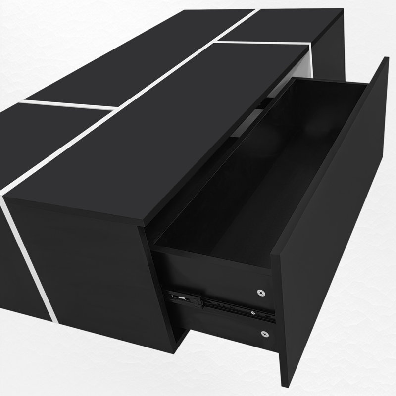 Coffee Table With Storage, Black