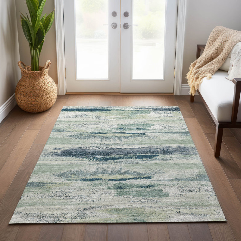 Aleighna Area Rug with Non-Slip Backing, Rectangle 5' x 7'6"
