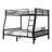 Full XL Over Queen Metal Bunk Bed With Ladder And Slats Support For Adults Teens, Black