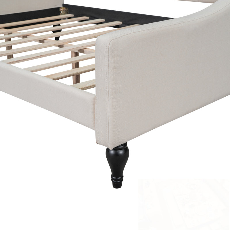 Full Size Upholstered Daybed with Tufted backrest