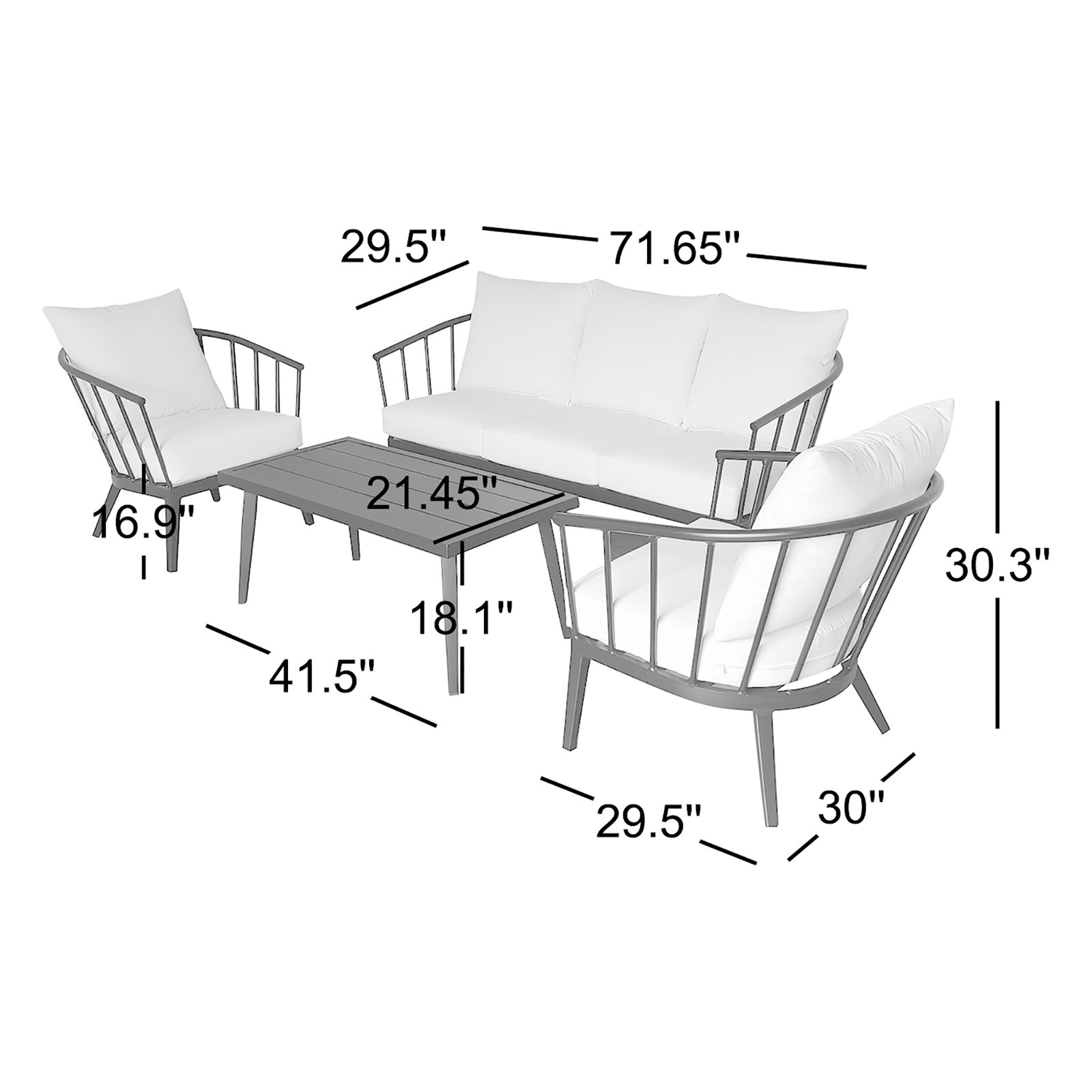 Serena 5-Person Sunbrella® Patio Seating Group