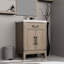 Meuble-lavabo en chêne gris avec comptoir en acrylique scellé, robinet, 18 po Miroir 24 x 18 bain