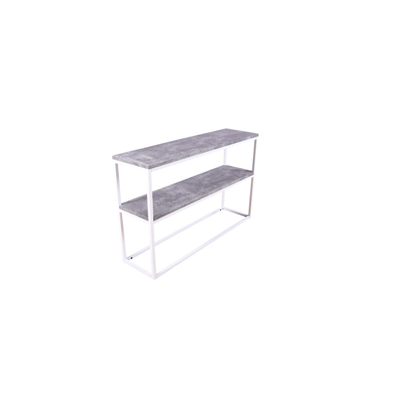 Vowell 110cm Console Table, Light Grey, White