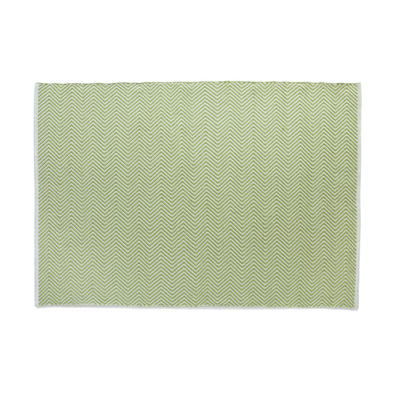Herringbone Washable Green Rug, Rectangle 120 x 170cm