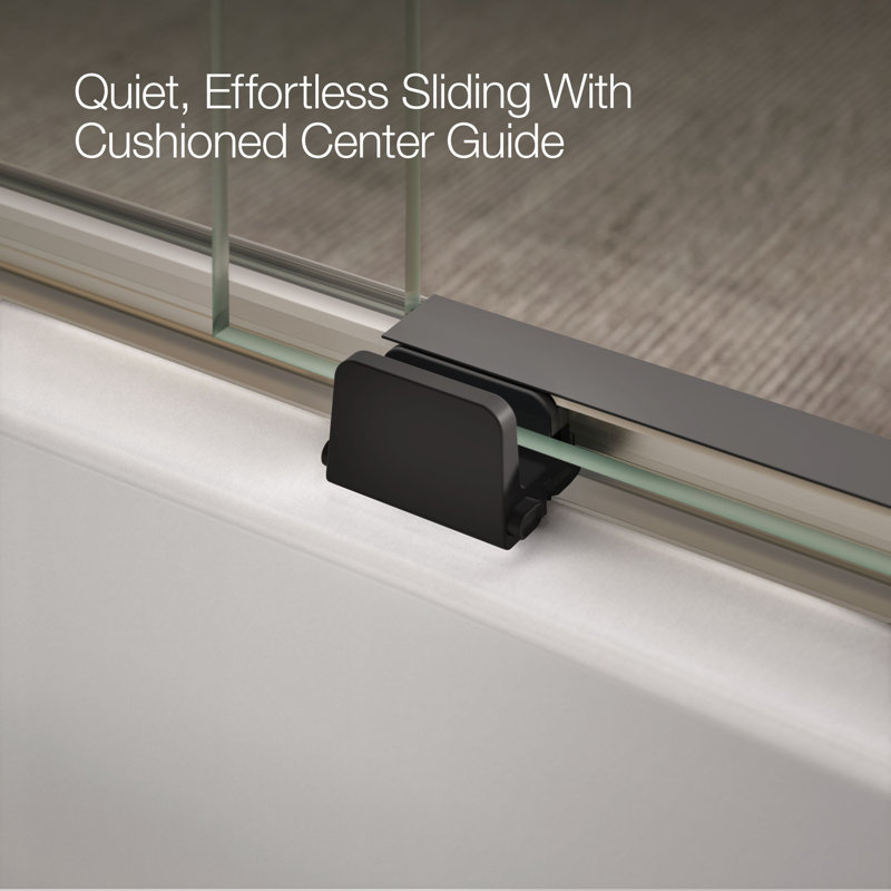 Levity 59.63" x 59.75" Bypass Bath Door with CleanCoat® Technology, Clear, Matte Nickel