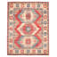 Tapis rouge / bleu / crème en laine noué à la main de conception unique 8 pi 3 po x 10 pi 8 po New Age Tremont