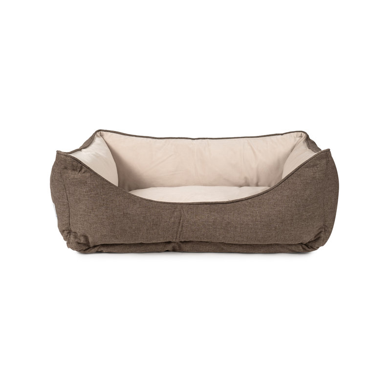 Lit pour chien avec housse amovible GreenDog Luxe Neutral Kuddler, Café, Medium (30"w x 24"d x 8"h)