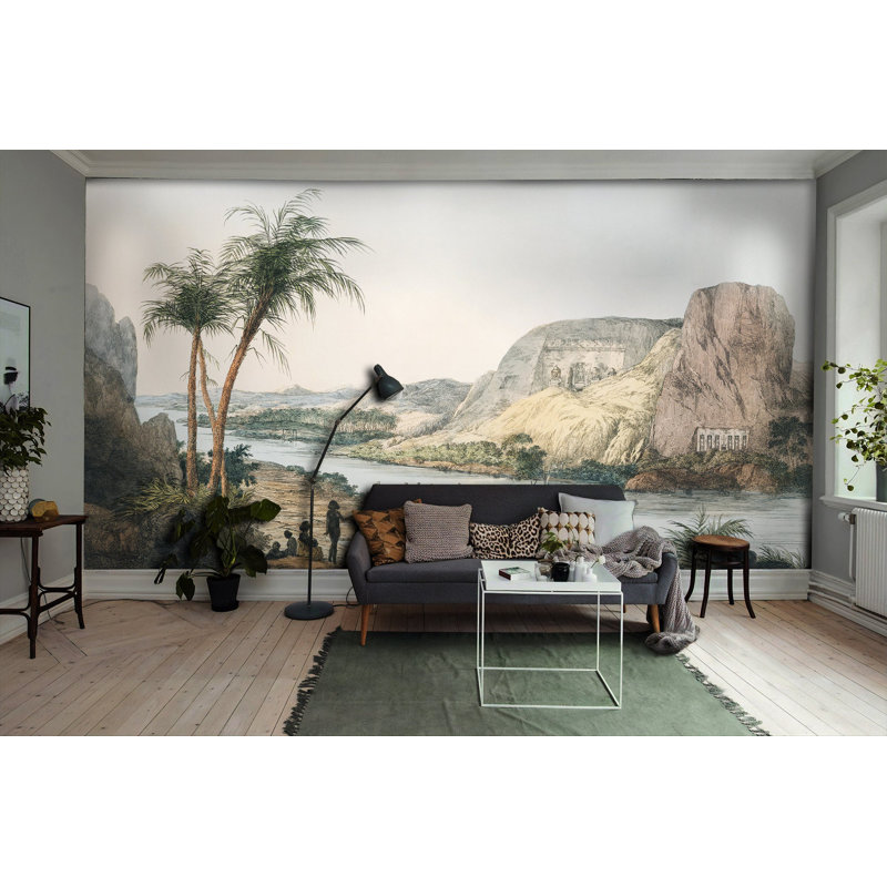 Papier peint amovible avec vue sur le lac, L 48,96 po x l 75 po