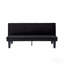 Canapé-lit convertible à futon, canapé-lit pliable 2 en 1 en faux suède à 5 positions réglables pour la chambre à coucher (noir)