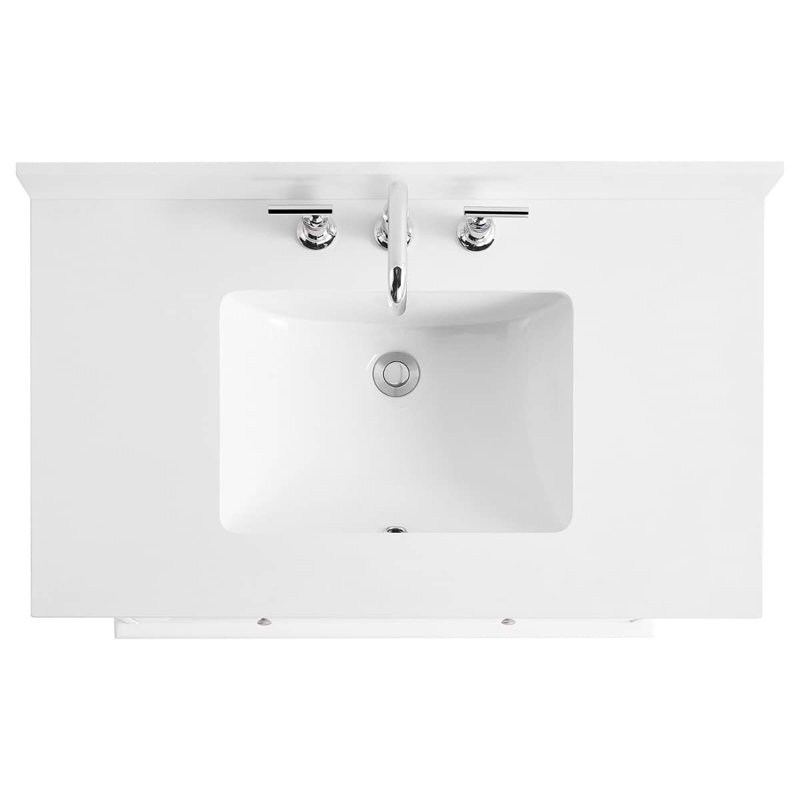Nora 36" Freestanding Standard Single Bathroom Vanity with Top, White