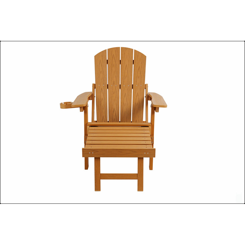 2-Piece All-Season Outdoor Lounge Chairs With Adjustable Backrest And Hidden Ottoman For Patio And Garden, 2, Teak